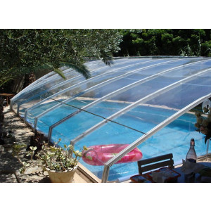 Abri piscine en profilés aluminium - Avec cintrage