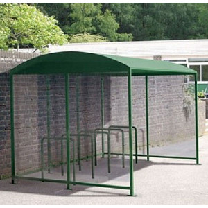 Abri vélo toit en fibre de verre - Structure : tubes rectangulaire aluminium - 16 vélos