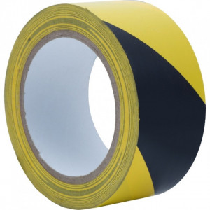 Adhésif Zébra jaune/Noir - Taille : 33 mm / 48 mètres