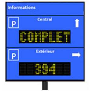 Afficheur pour parking - 3 hauteurs de caractères en standard (80-120 et 200mm)