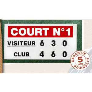Afficheur score tennis manuel - Grand Modèle (L x l) : 120 x 60 cm
