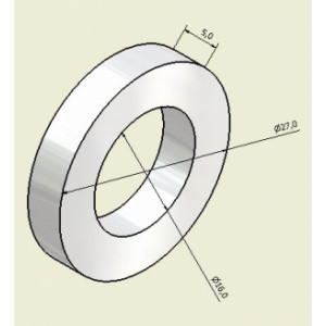 Aimant anneau magnétisé - Forme : anneau