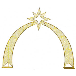 Arche dorée Noël - Eclairage LED - Dimensions :  360 x 415 cm
