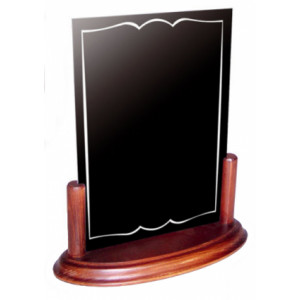 Ardoise porte-menu de table sur socle - Dimensions  : 20 x 9 x 22,5 cm