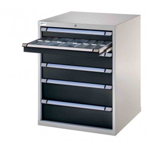 Armoire d’atelier métallique 6 tiroirs - Capacité de charge tiroirs : 75 kg – 6 Tiroirs - En tôle d‘acier de qualité supérieure