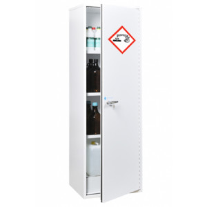 Armoire de sécurité pour produits corrosifs - Armoire haute 1 porte en Double paroi - Fermeture automatique de porte - Volume de stockage conseillé : 120 L