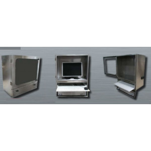 Armoire informatique en inox - Extérieures hors-tout L 620 x P 390 x H 750 mm