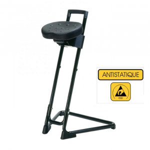 https://www.techni-contact.com/ressources/images/produits/merchandising/assis-debout-atelier-polyurethane-antistatique-97514323-1.jpg - Structure : Tubes en acier antistatique ESD - Assise en  polyuréthane noire