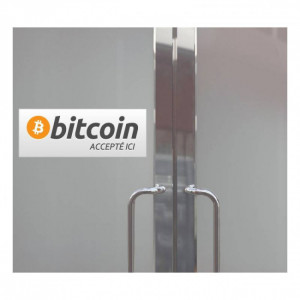 Autocollant signalétique paiement Bitcoin - Type De Vinyle : Vinyle Extérieur