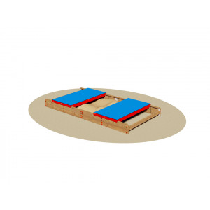 Bac à sable bois - Dimensions (L x P x H): 400 x 200 x 40 cm