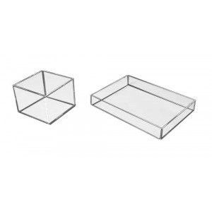 Bac rangement plexiglas - Plexiglas cristal 3 ou 5 mm - 2 tailles standards - 