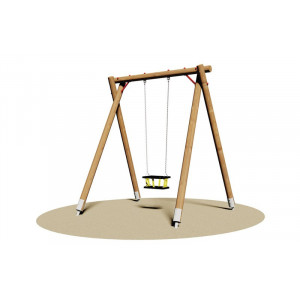 Balançoire en bois pour enfants - Dimensions (L x P x H): 250 x 240 x 275 cm
