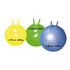 Ballons sauteurs - Diamètres : 45 / 50 / 60 cm - Poids : 650 / 750 / 850 g