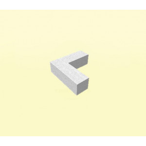 Banc béton tetris L gris clair - Encombrement : 1500 x 1500 mm - Hauteur assise : 450 mm - Traitement anti-graffiti - A poser