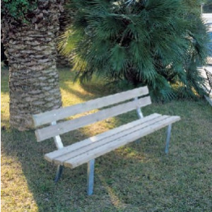 Banc bois jardin public - Hauteur assise : 45 cm - Dimensions (L x P x H) cm : 190 x 52 x 78