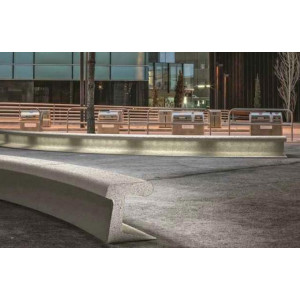 Banc en béton pour jardin public - Longueur : 160 cm – Assise : 49,6 cm – A poser  au sol ou à ancrer avec tiges métalliques