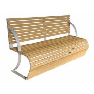 Banc en bois et acier courbés - Longueur : 1750 mm