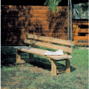 Banc en bois pour espace vert - Hauteur siège : 48 cm - Dimensions (L x P x H) cm : 190 x 50 x 80