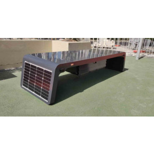 Banc solaire en acier galvanisé - Hauteur : 520 mm – En Acier galvanisé et verni