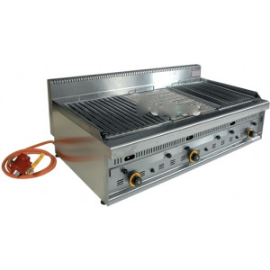 Barbecue professionnel à gaz en acier - Dimensions (LxPxH) mm :  1270 x 650 x 320