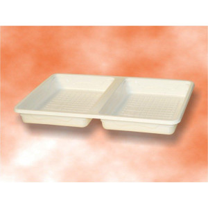 Barquette plastique carré alimentaire auto-absorbante - Pack de deux barquettes et formes carrés