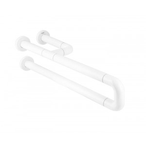Barre d'appui fixe en aluminium - Aluminium - Finition: Nylon blanc - Diamètre tube Ø 35 mm - Longueur : 600 ou 800 mm