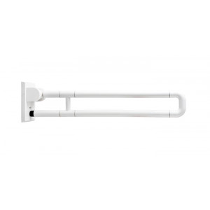 Barre d'appui relevable en aluminium  - Aluminium - Ø Tube: 35 mm - Longueur: 800 mm - Finition: Nylon blanc