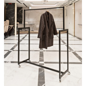 Barre porte-manteaux mobile métallique - Hauteur : 168 cm - Structure : Métal coloré