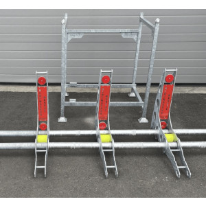 Barrière anti véhicule bélier modulable en longueur - Résiste aux camions-béliers jusqu’à 7,5 tonnes à 50 km/h : normes N 2A