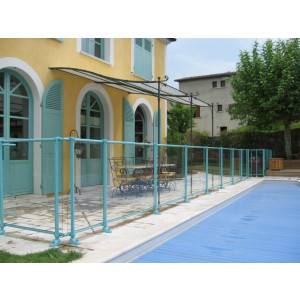 Barrière de piscine vitrée - Hauteur : 122 cm/ En aluminium