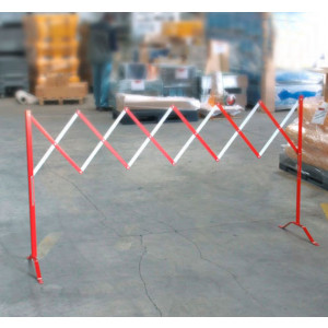 Barrière de sécurité extensible 3 mètres - Longueur : 3 mètres - Hauteur : 1 mètre