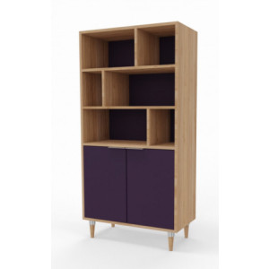 Bibliothèque pour chambre avec 2 portes - H.1600 x P.400 x L.800 mm