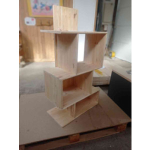 Boite à lire Cube - Largeur : 60 cm - Modèle : Cube - Lamellé collé de pin sylvestre