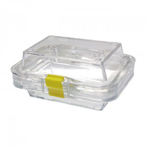 Boite à membrane pour objet fragile - Dimensions ( L x l x H ) : 100 x 75 x 25 mm - Matière : Polystyrène cristal