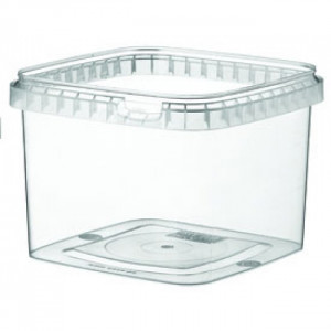 Boîte alimentaire en plastique carrée - Capacité : De 120 à 1180 ml - Modèle Carré - Contact alimentaire - Coloris : transparent