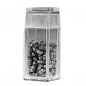 Boite plastique pour composants électroniques - Dimensions (L x l x H): 6 x 6 x 19 mm - Capacité : 60 ou 130 boites - Modèle : Boîte V4-1