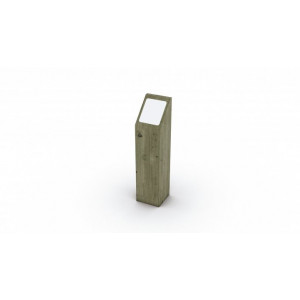Borne bois signalétique - Pin traité classe IV / Robinier - Dim : 14x14 H 125 cm