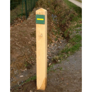 Borne directionnelle en bois - Pin traité - Hauteur hors sol : 600 à 1600 mm - À sceller ou sur platines