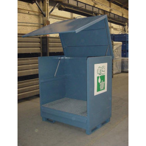 Box de stockage fût avec rétention - Capacité de rétention 240 ou 440 litres