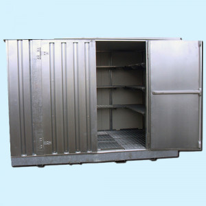 Bungalow conteneur isolé de stockage fûts 727 L - Dimensions : 3m x 2m