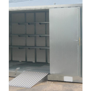 Bungalow de stockage 2 portes avec isolation 5m x 2m - Bungalow isolé avec portes battantes verrouillables