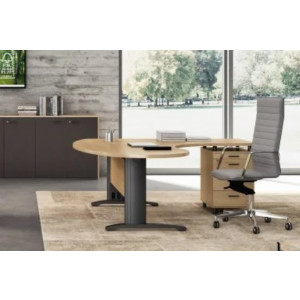 Bureau d'angle ergonomique avec caisson - Crée un espace du travail contemporain et confortable  