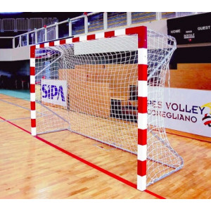 But de handball mobile acier - Acier ou aluminium de 80 x 80 mm - Mobile - Dimensions du but : 3 x 2 m