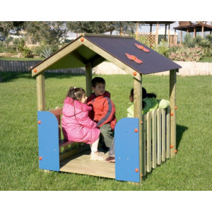 Cabane d'extérieur pour enfants - Dimensions (L x P x H): 130 x 130 x 155 cm