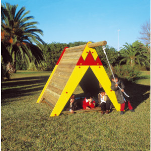 Cabane indienne en bois pour enfants - Dimensions (L x P x H): 205 x 300 x 185 cm