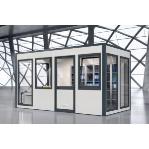 Cabine d’atelier démontable - De 6 à 14,5 m2 - 1 porte en verre - Hauteur : 2600 mm 