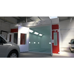 Cabine de peinture à accès laboratoire - Installée sur génie-civil - Brûleur à gaz