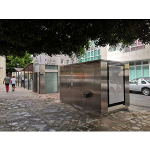Cabine sanitaire publique automatique - Toilette automatique finition acier corten