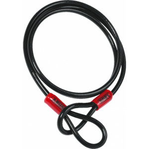 Câble antivol pour vélo - Câble en acier - Câble 2 Boucles 10mm x 2m - Noir
