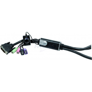 Câble KVM 2 ports DVI USB - Kvm 2 ports dvi usb+audio in cable